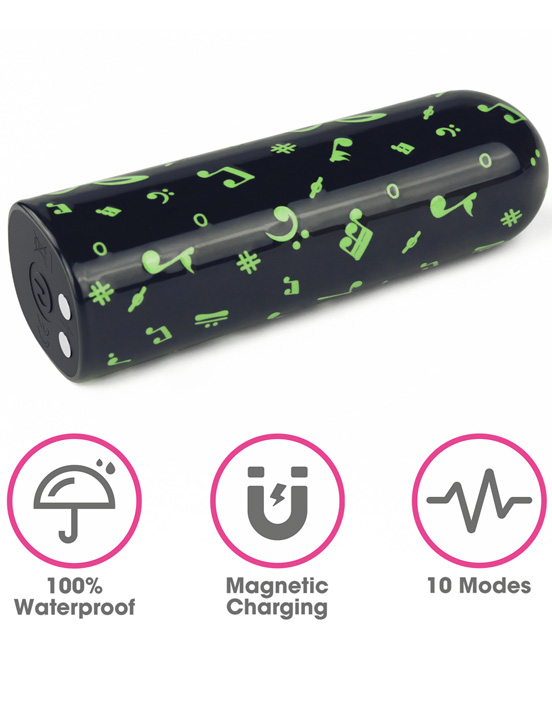 Минивибратор Music светящийся, пережаряжаемый