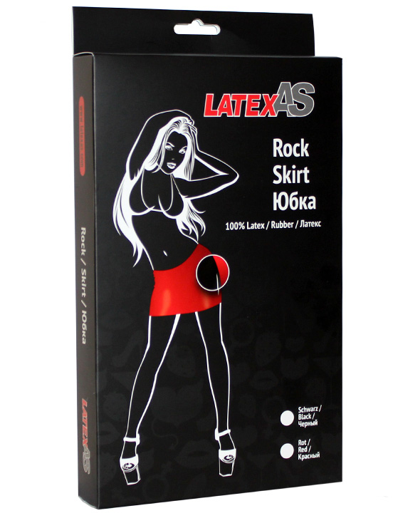 Юбка латексная, красная, размер M