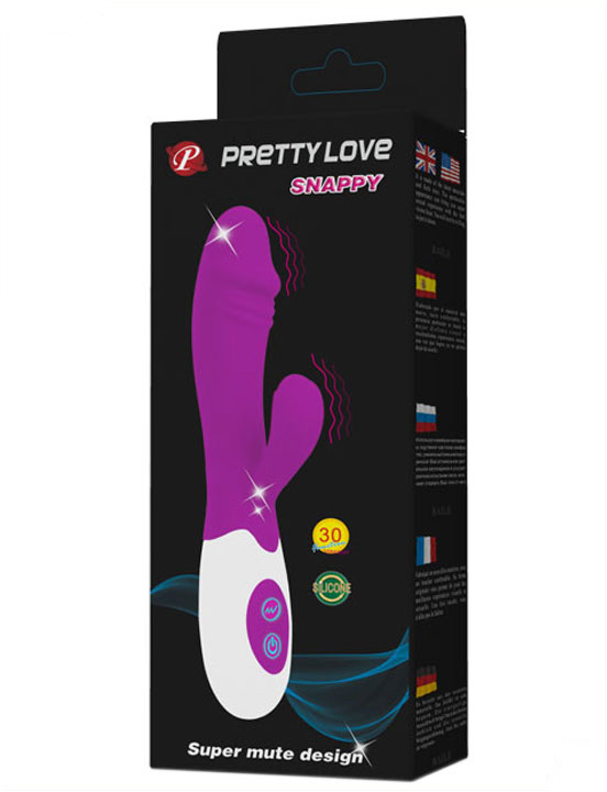 Вибратор Snappy, 30 видов вибраций, 2 мотора, фиолетовый, 32x195 мм