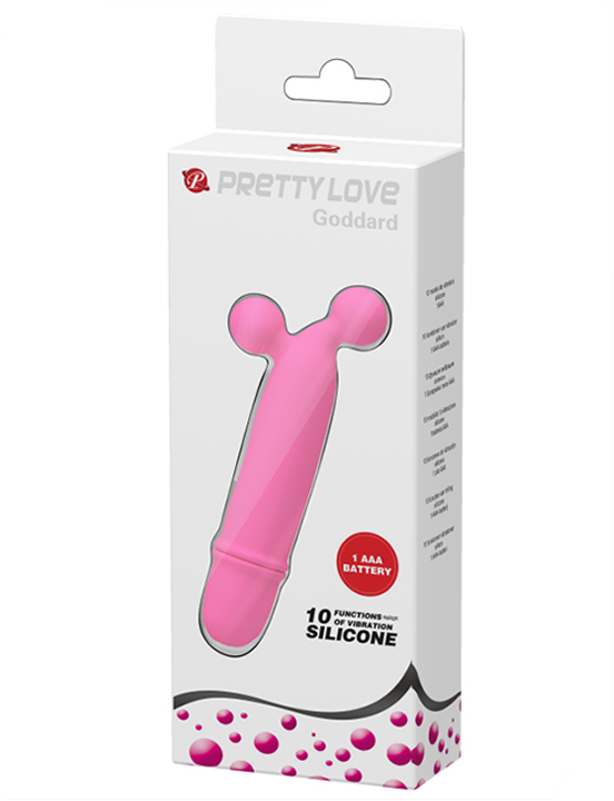 Мини-вибратор GODDARD, 10 видов вибраций, розовый, 24x118 мм