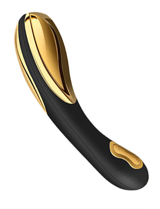 Мини-вибратор FLAMINGO с подогревом, силикон, чёрный, 40x180 мм