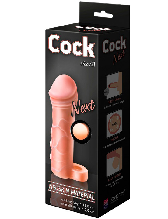 Фаллоудлинитель с кольцом COCK NEXT, неоскин, 30x150 мм