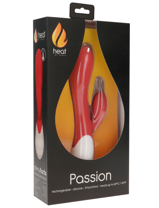 Вибратор-кролик Passion с функцией нагрева, USB, 38x208 мм