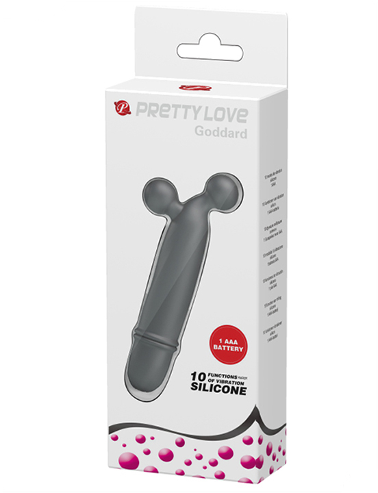 Мини-вибратор GODDARD, 10 видов вибраций, чёрный, 24x118 мм