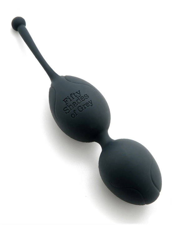 Шарики вагинальные Silicone Ben Wa Balls, со смещённым центром тяжести, чёрные, 35x170 мм