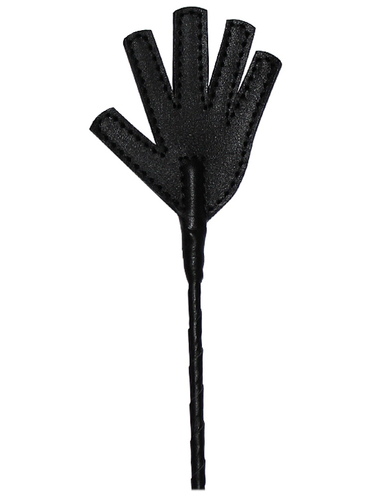 Стек с плетёной ручкой, наконечник «ладошка», чёрный, 680 мм
