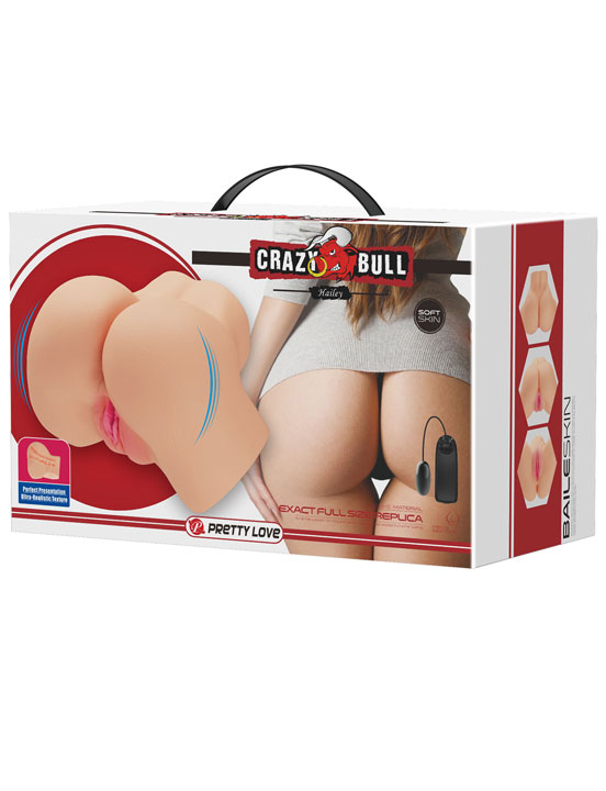 Мастурбатор Hailey из серии Crazy Bull, вагина-анус с вибрацией