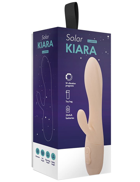 Вибратор Kiara с клиторальным отростком, слоновая кость