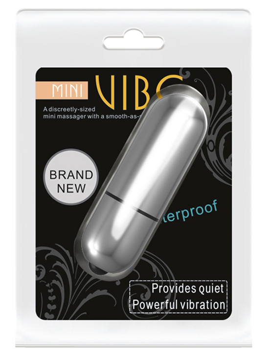 Вибропуля водонепроницаемая, металлик, 18x62 мм