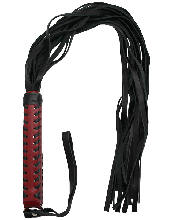 Флогер, красная ручка с оплёткой, чёрно-красный