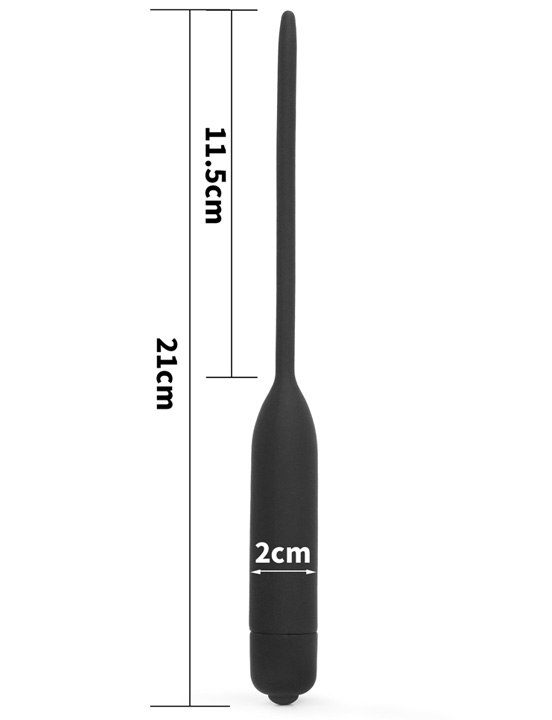Уретральный виброплаг Silicone Vibrating Urethral Dilator, чёрный
