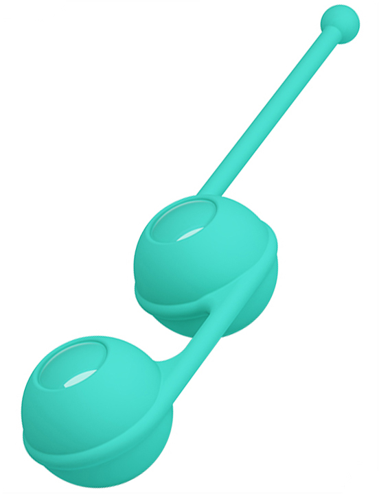 Вагинальные шарики Kegel Tighten UP III со смещённым центром, бирюзовые, 35x170 мм