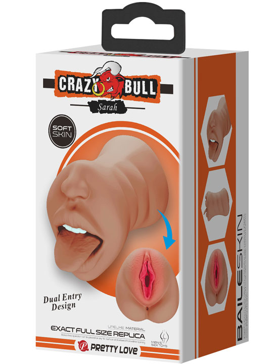 Мастурбатор Sarah ручной из серии Crazy Bull, двойной, 85x180 мм
