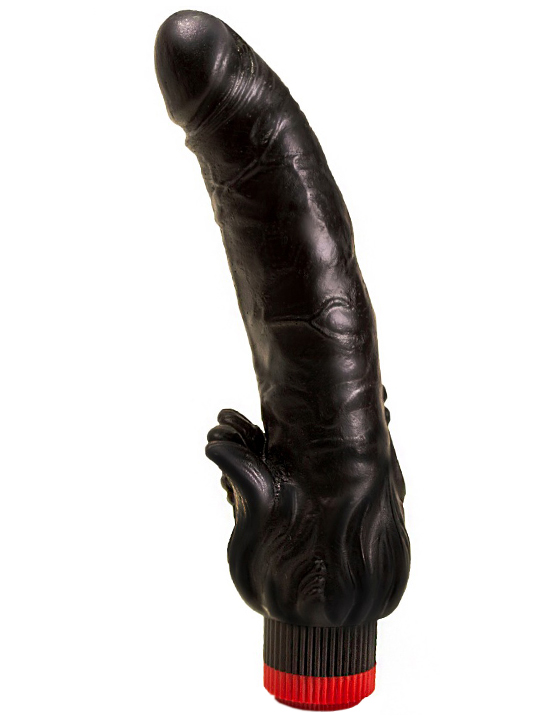 Вибромассажёр чёрный в ламинате, 42x220 мм