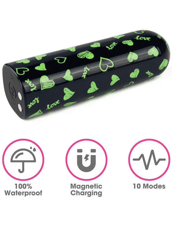 Минивибратор Heart светящийся, пережаряжаемый