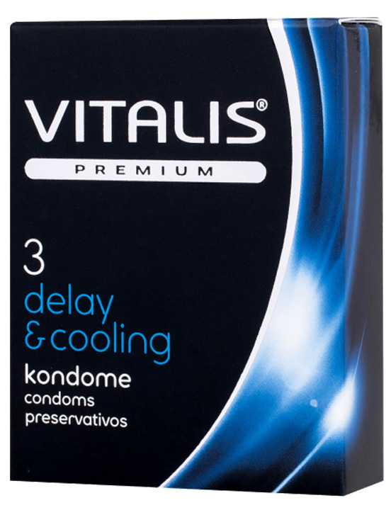 Презервативы VITALIS premium Delay & Cooling с охлаждающим эффектом, 3 шт.