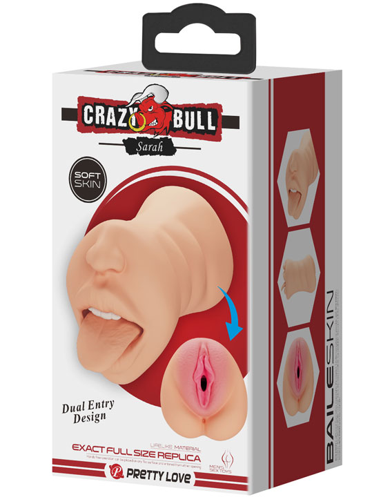 Мастурбатор Sarah ручной из серии Crazy Bull, двойной, 85x180 мм