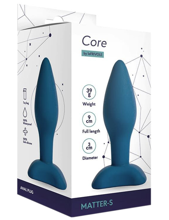 Анальная пробка Matter, кобальт, 3x9 см