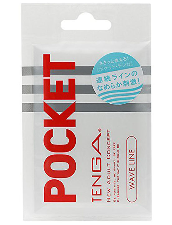 Мастурбатор TENGA Pocket Wave Line, белый, 75 мм