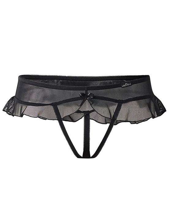 Трусики с доступом и нежной юбочкой Easy to love, чёрный, L/XL (46-48)