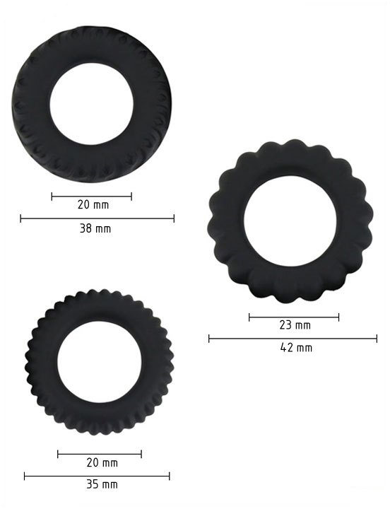 Набор эрекционных колец Titan, 36, 39, 42 мм