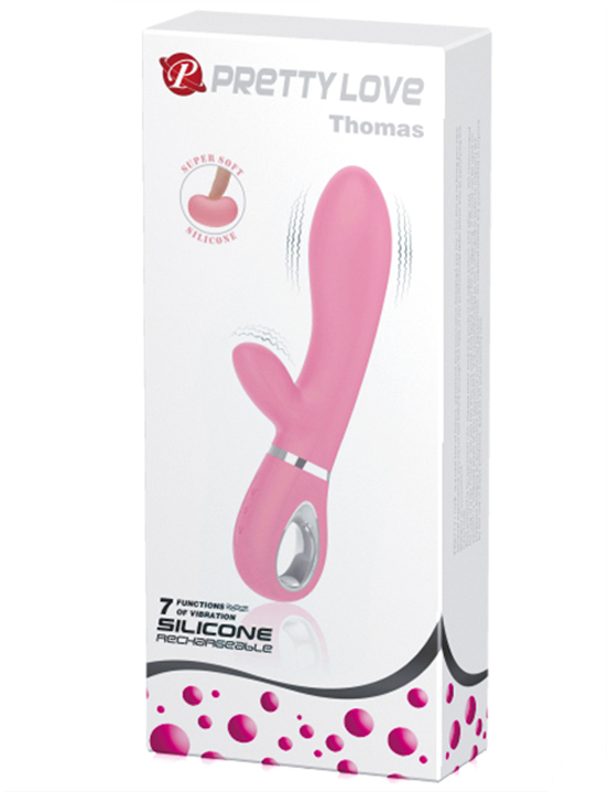Вибратор Thomas с мягкой головкой и клиторальной стимуляцией, 40x200 мм