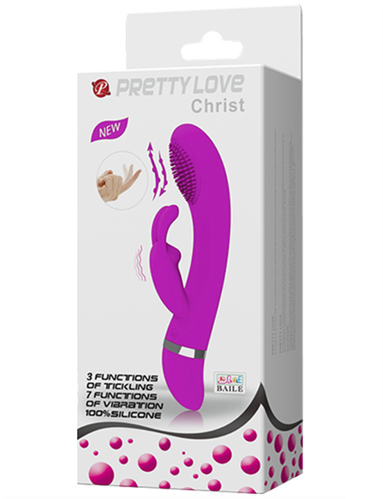 Вибратор Christ с эффектом «шаловливого пальчика», 7 видов вибрации, силикон, 36x188 мм