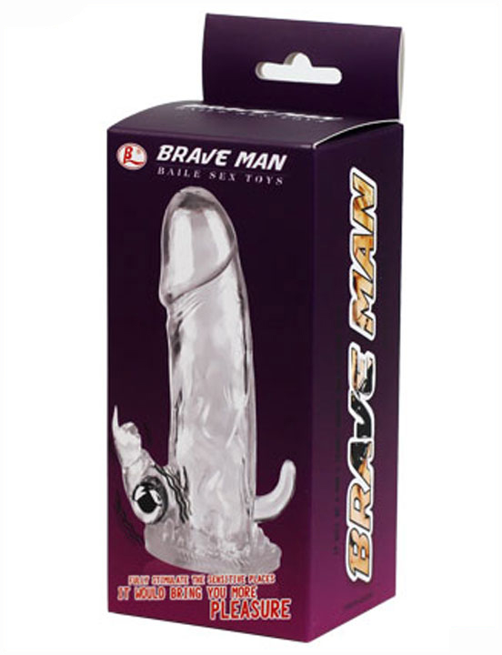 Насадка с вибропулькой, гладкая, прозрачная, 40x130 мм