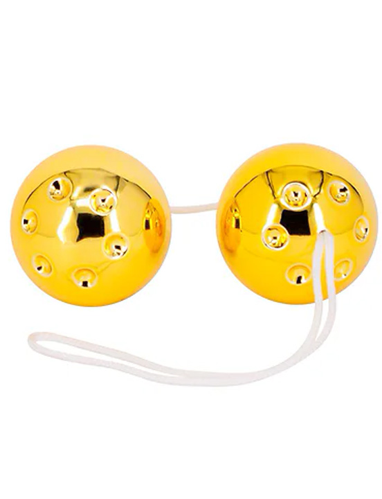 Вагинальные шарики GOLD METAL BALLS, золотые, диаметр 35 мм