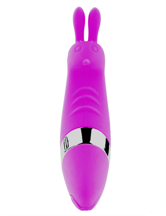 Мини-вибратор BUNNY, 12 видов вибраций, силикон, розовый, 30x115 мм