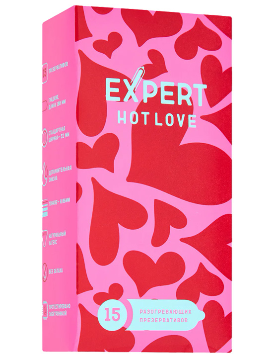 Презервативы Expert Hot Love ребристые с точками, 15 шт.