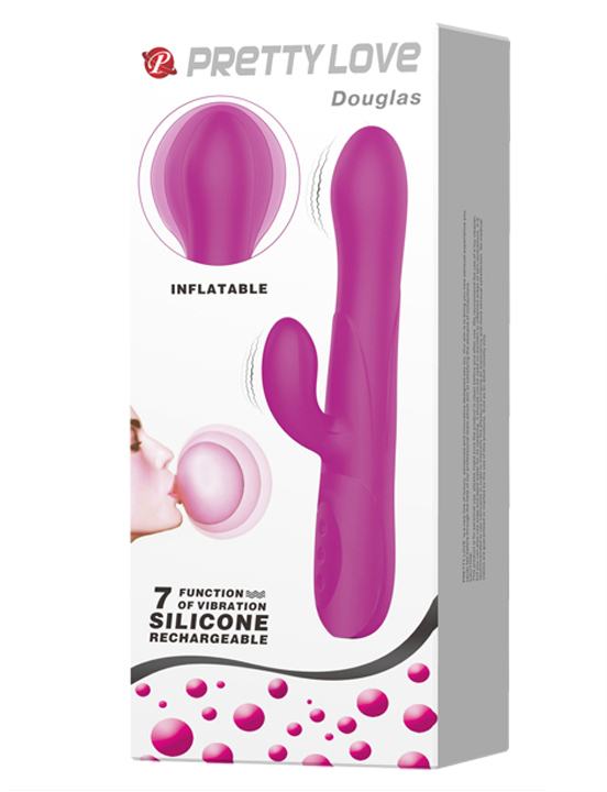 Вибратор Douglas с поддувом, 7 видов вибрации, 37x250 мм