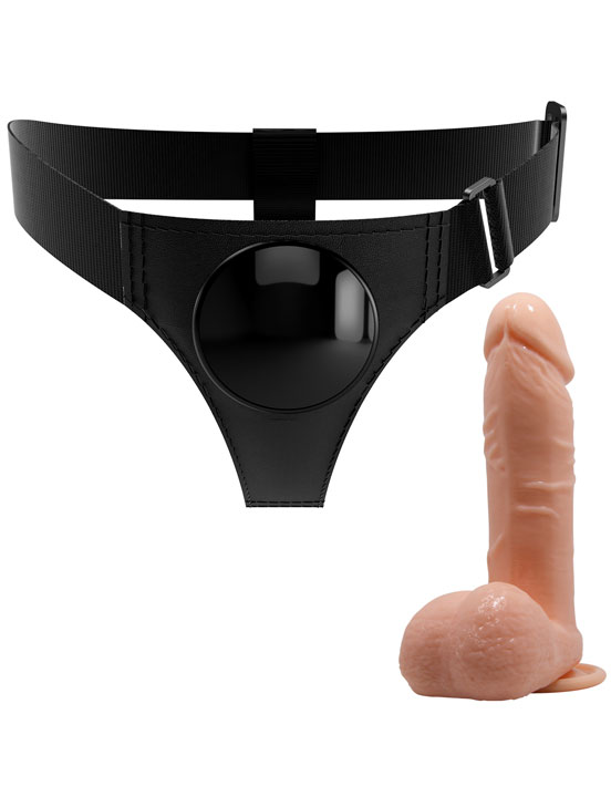 Фаллоимитатор с поясом Harness Briefs, телесный