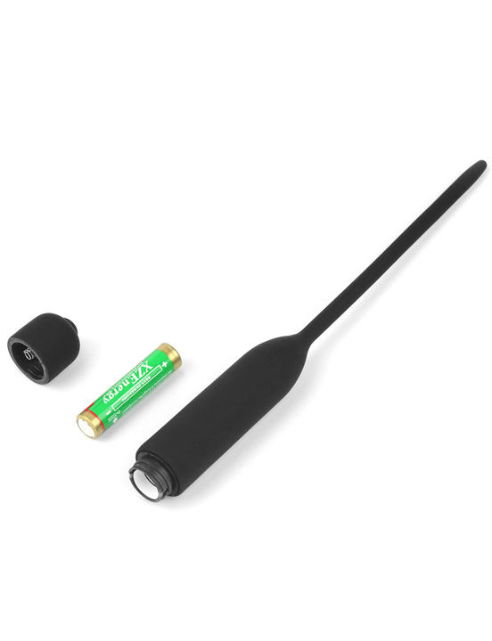 Уретральный виброплаг Silicone Vibrating Urethral Dilator, чёрный