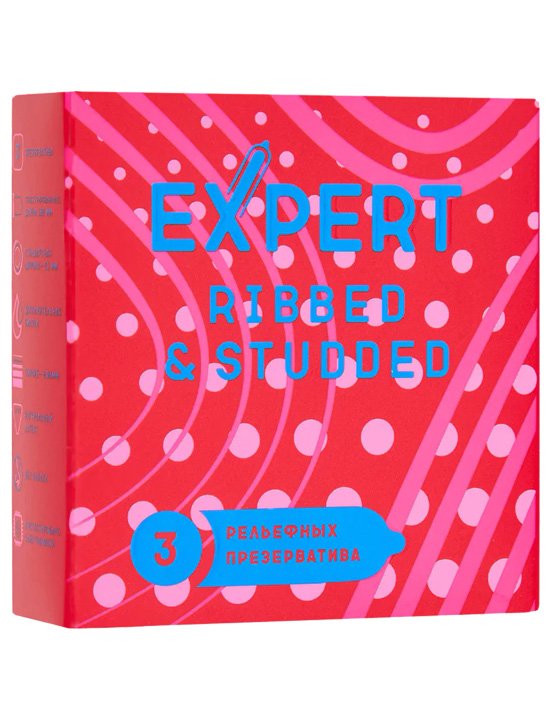Презервативы Expert Ribbed&Studded, 3 шт.