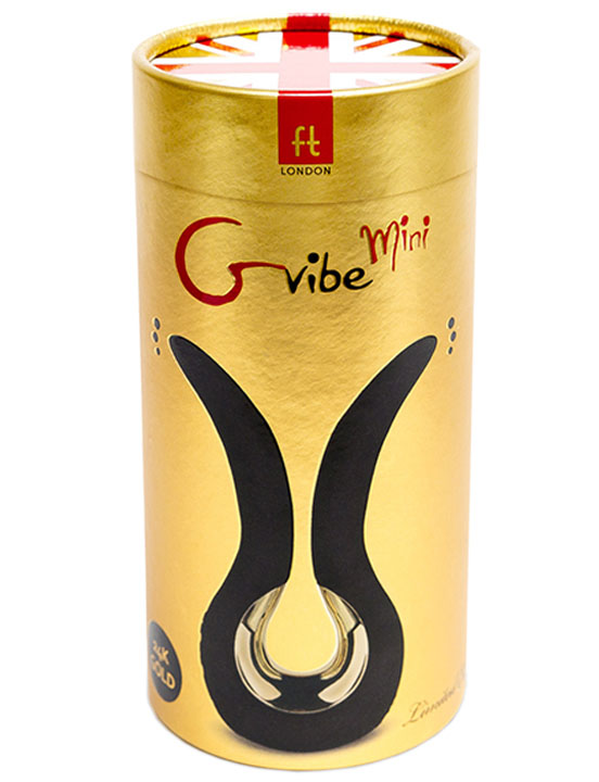 Мини-вибратор Gvibe Mini Gold, чёрный с золотым покрытием