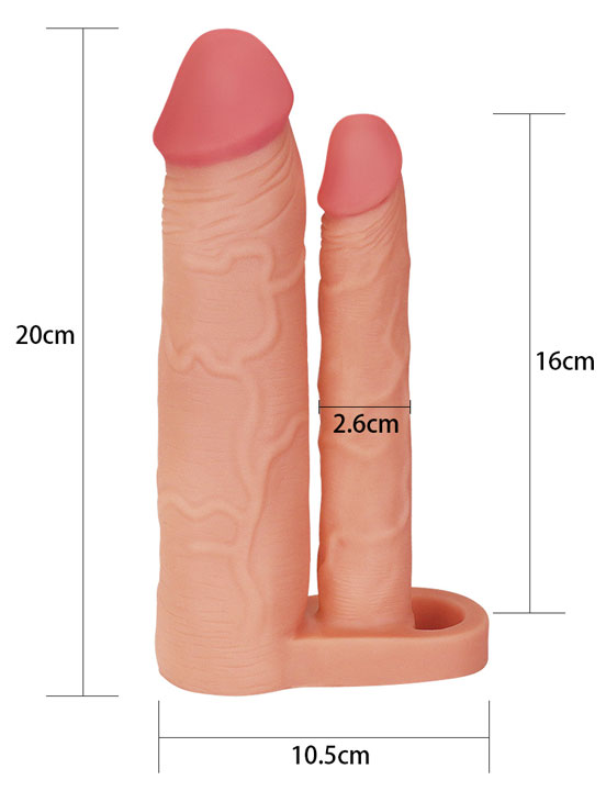Насадка-удлинитель Pleasure X-Tender двойная, 45x203 мм