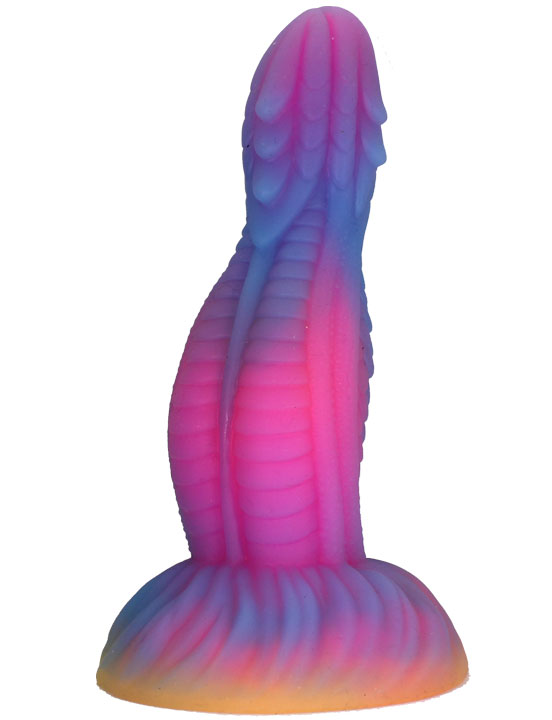 Фаллоимитатор в виде дракона на присоске, цветной, 40x200 мм