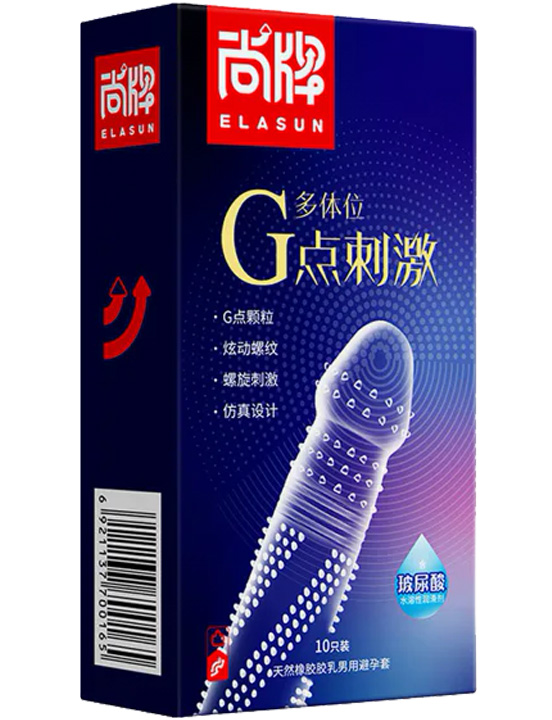 Презервативы ELASUN G-spot stimulation особо тонкие, стимулирующие, со смазкой, 10 шт.