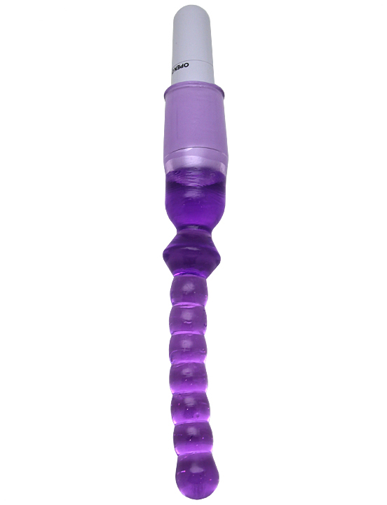 Вибратор гелевый удлиненный, фиолетовый, 25x250 мм