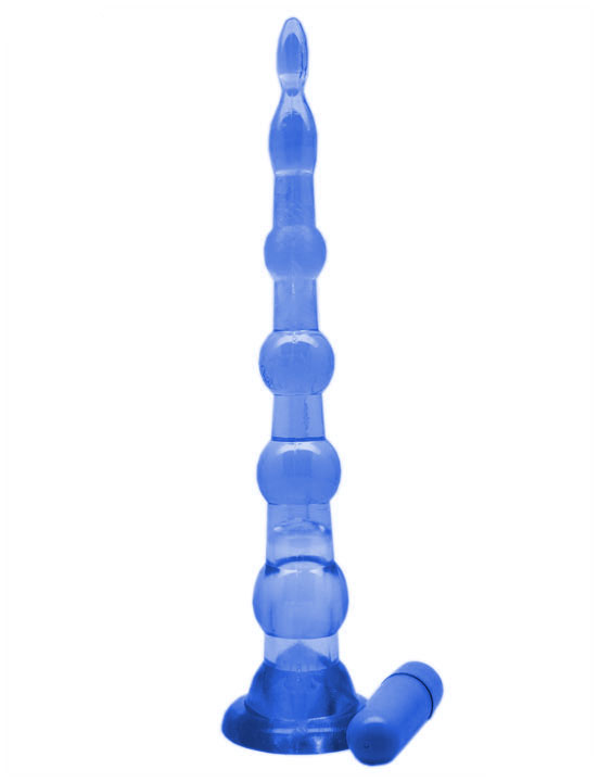 Анальный конус с пулькой, синий, 220 мм