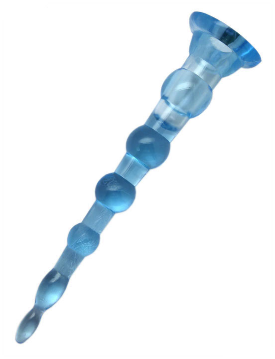 Анальный конус с пулькой, синий, 220 мм
