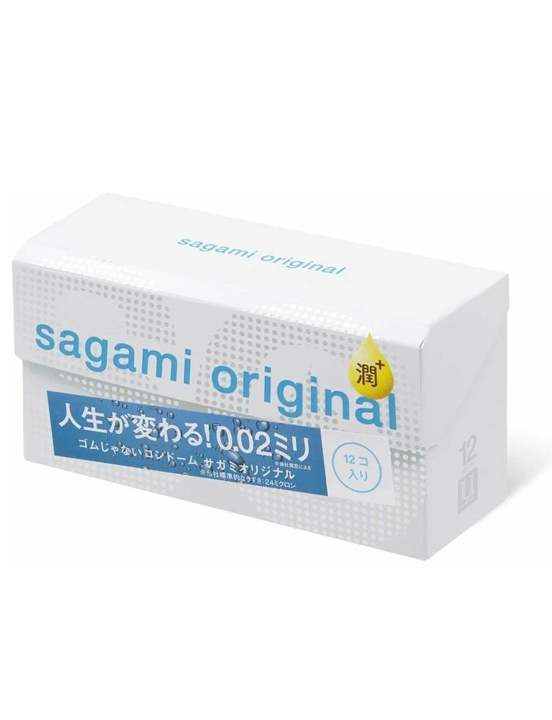 Презервативы Sagami Original 0.02 Extra Lub, тонкие, полиуретановые, 12 шт.