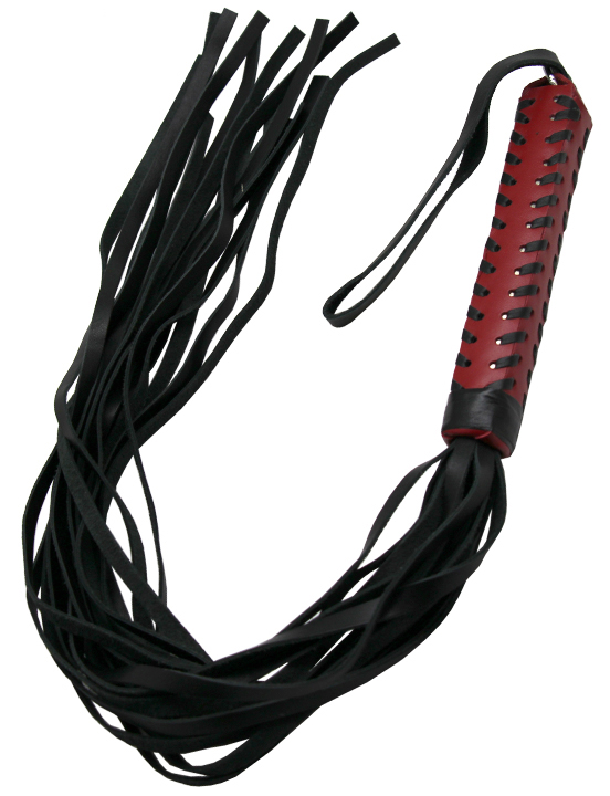 Флогер, красная ручка с оплёткой, чёрно-красный